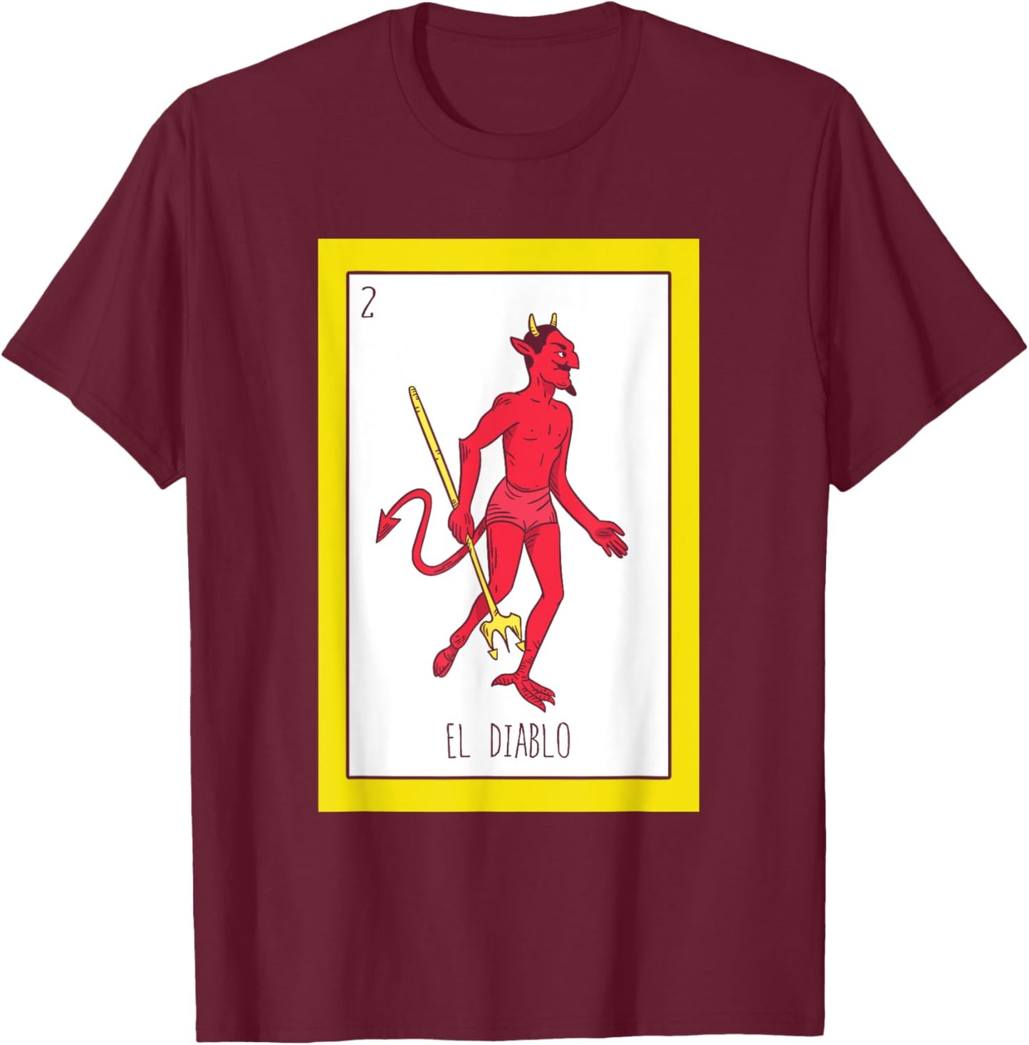 El Diablo Card T-Shirt - T-Shirt | Maroon