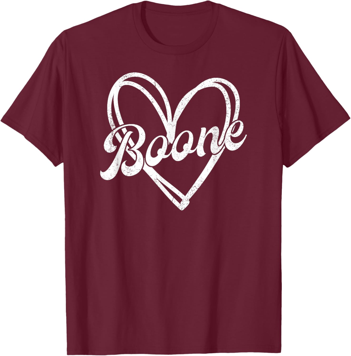 Boone Heart Men Women Kid T-Shirt - T-Shirt | Maroon