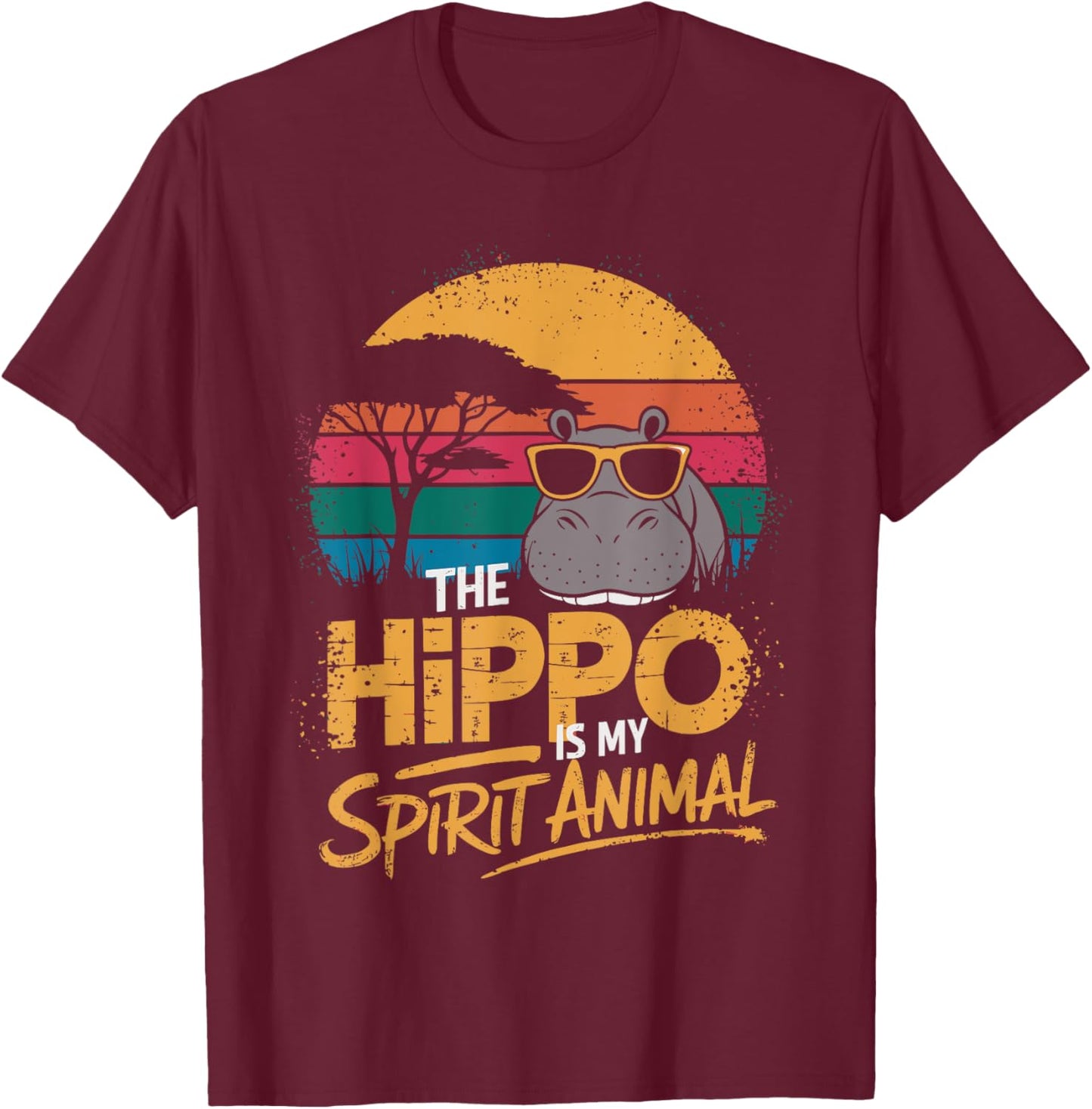 The Hippo Is My Spirit Animal Funny Hippo T-Shirt - T-Shirt | Maroon