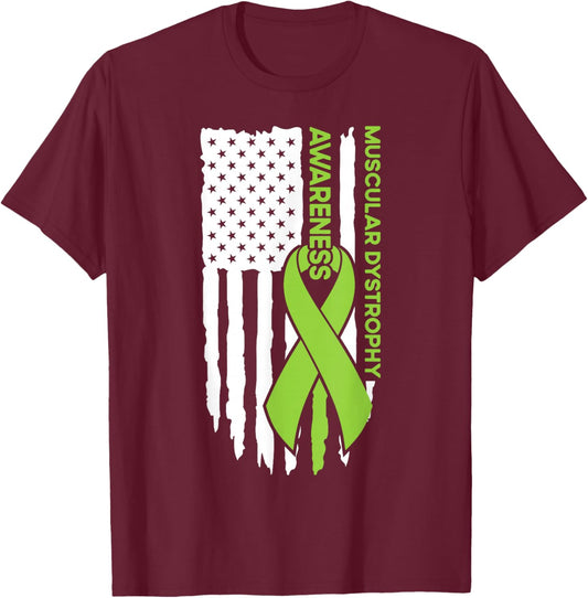 Muscular Dystrophy Awareness Muscular Dystrophy Flag T-Shirt - T-Shirt | Maroon