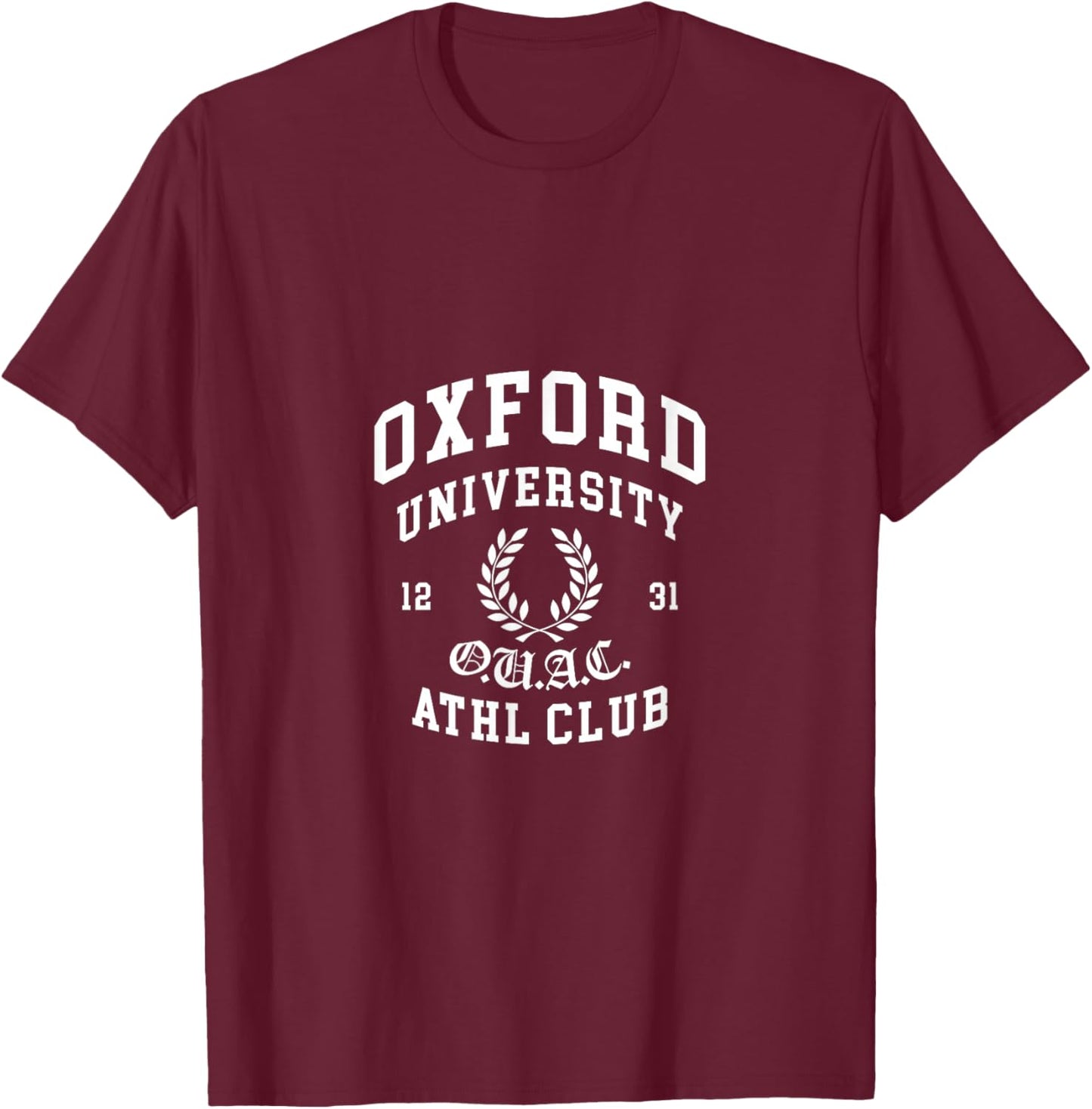 Oxford University Athletic Club Collegiate Varsity Apparel T-Shirt - T-Shirt | Maroon