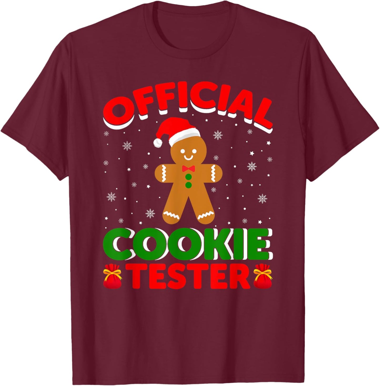 Official Cookie Tester Funny Christmas Family Matching T-Shirt - T-Shirt | Maroon