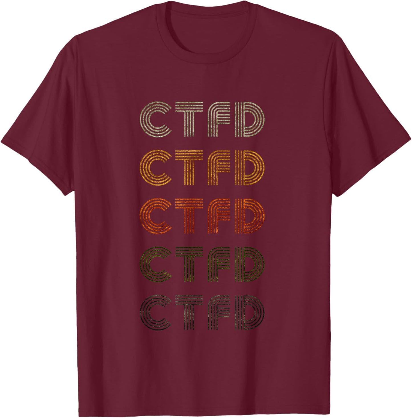 Love Heart Ctfd Grunge Vintage Style Black Ctfd T-Shirt - T-Shirt | Maroon