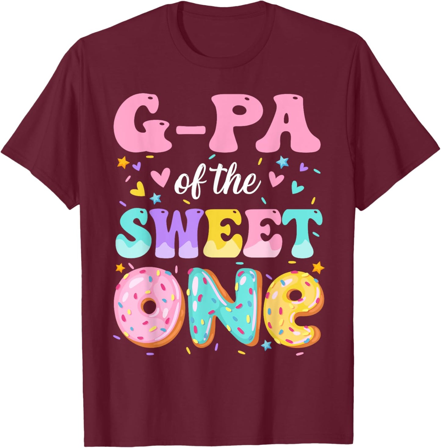 G-Pa Of The Sweet One 1st Birthday Donut Bday Party T-Shirt - T-Shirt | Maroon