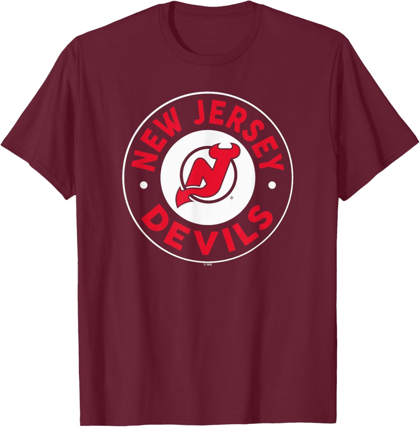 New Jersey Devils Symbol Black Officially Licensed T-Shirt - T-Shirt | Maroon
