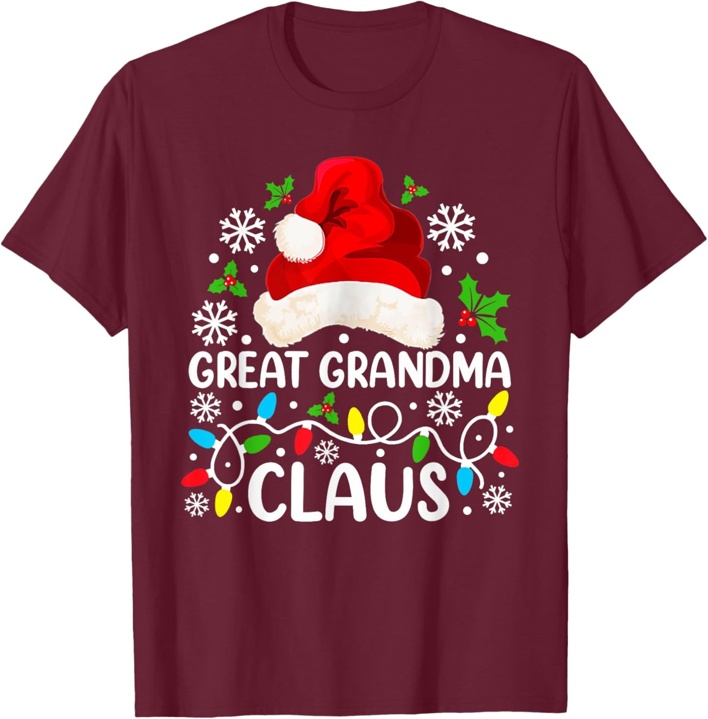 Great Grandma Claus Funny Christmas Family Matching T-Shirt - T-Shirt | Maroon