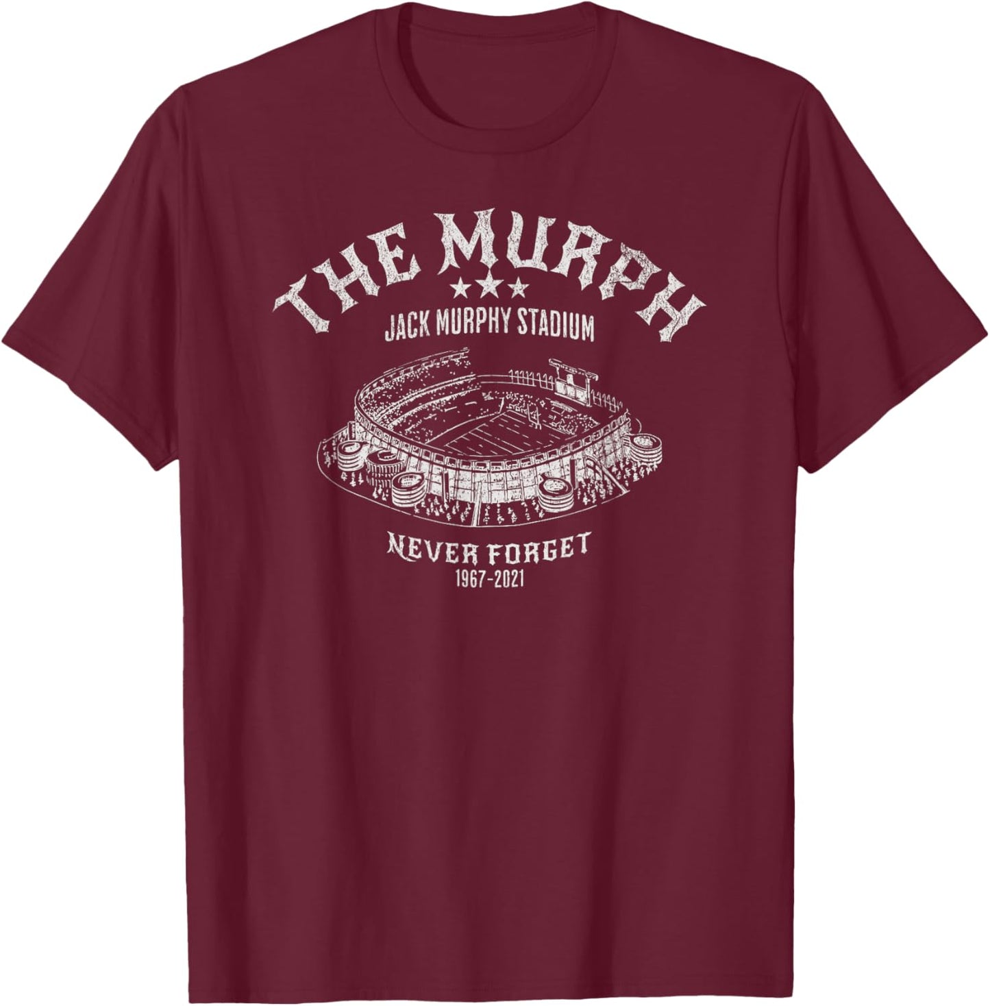 The Murph Jack Murphy Stadium San Diego Baseball T-Shirt - T-Shirt | Maroon