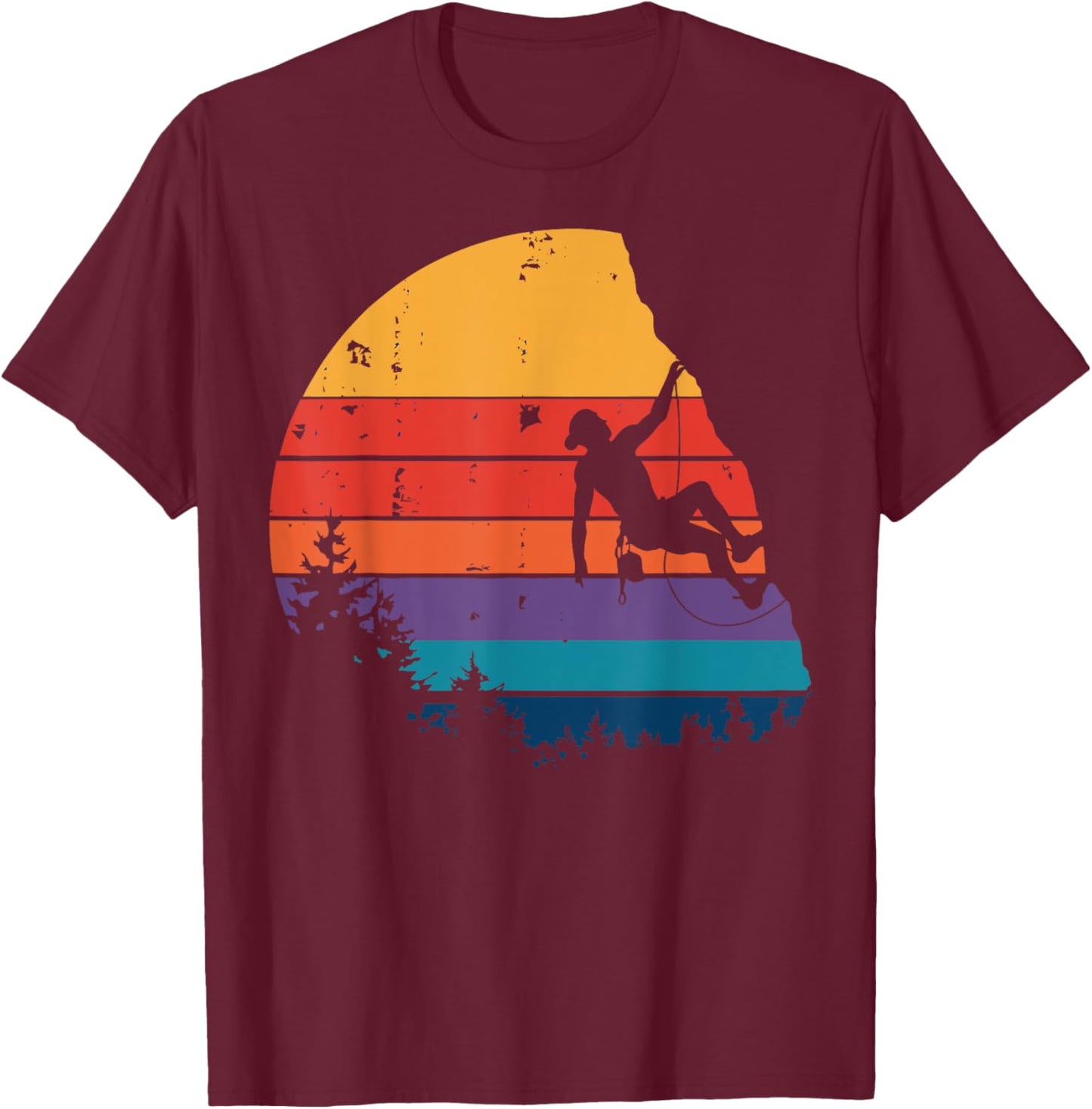 Vintage Bouldering Mountain Rock Climbing Gifts Climber Men T-Shirt - T-Shirt | Maroon
