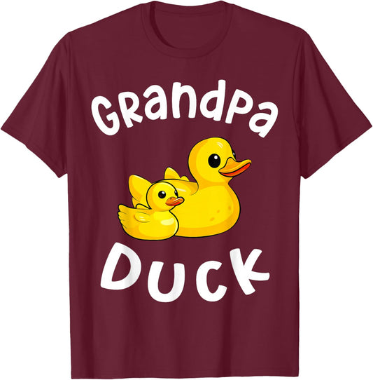 Grandpa Duck Birthday Rubber Duck Kids Family Matching T-Shirt - T-Shirt | Maroon