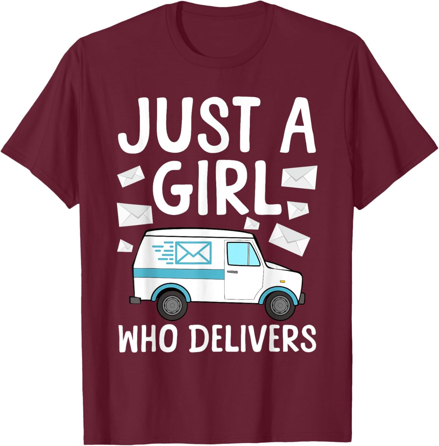 Mail Lady Design Girls Postal Worker Mail Carrier T-Shirt - T-Shirt | Maroon