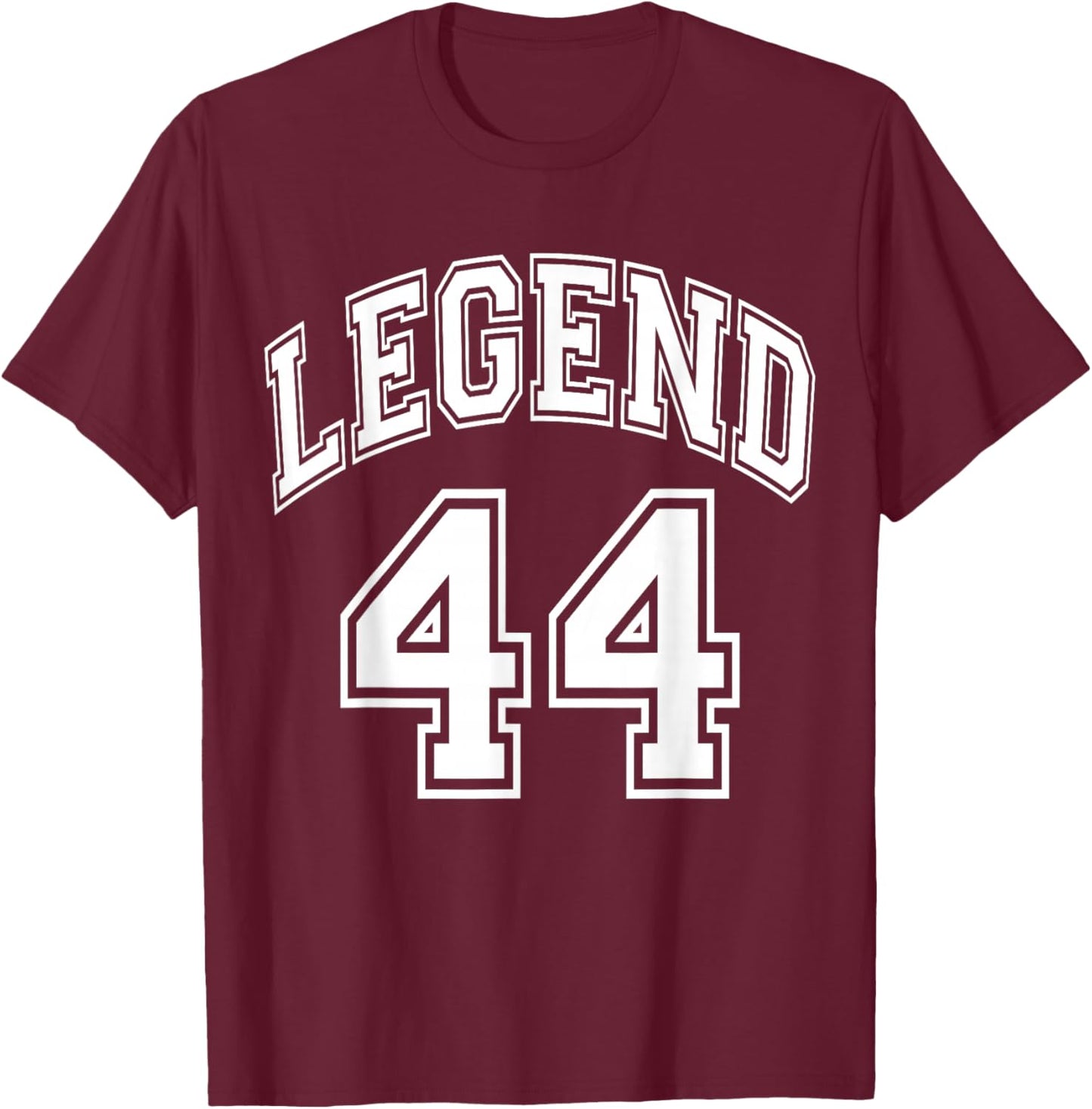 Legend 44 Years Old Number Team 44th Birthday 1944 T-Shirt - T-Shirt | Maroon