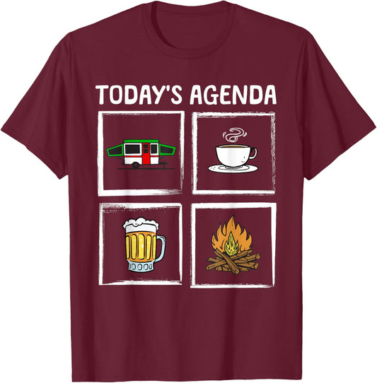 Cool Pop Up Camper Art Women Caravan Popup Camper T-Shirt - T-Shirt | Maroon