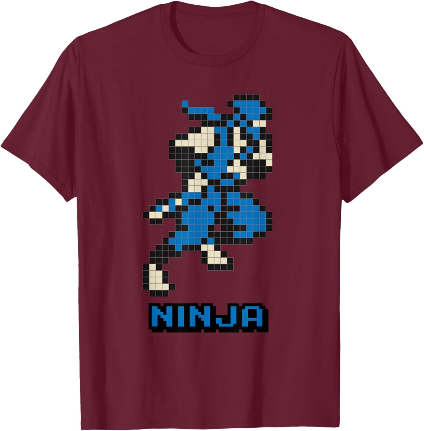 Ninja 8 bits game T-Shirt - T-Shirt | Maroon