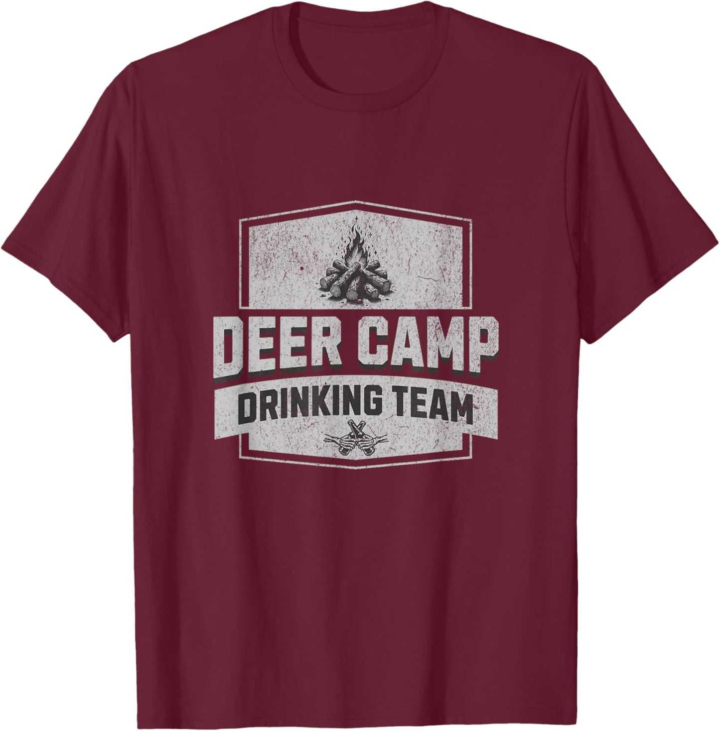 Deer Camp Drinking Team - Funny Hunting T-Shirt - T-Shirt | Maroon