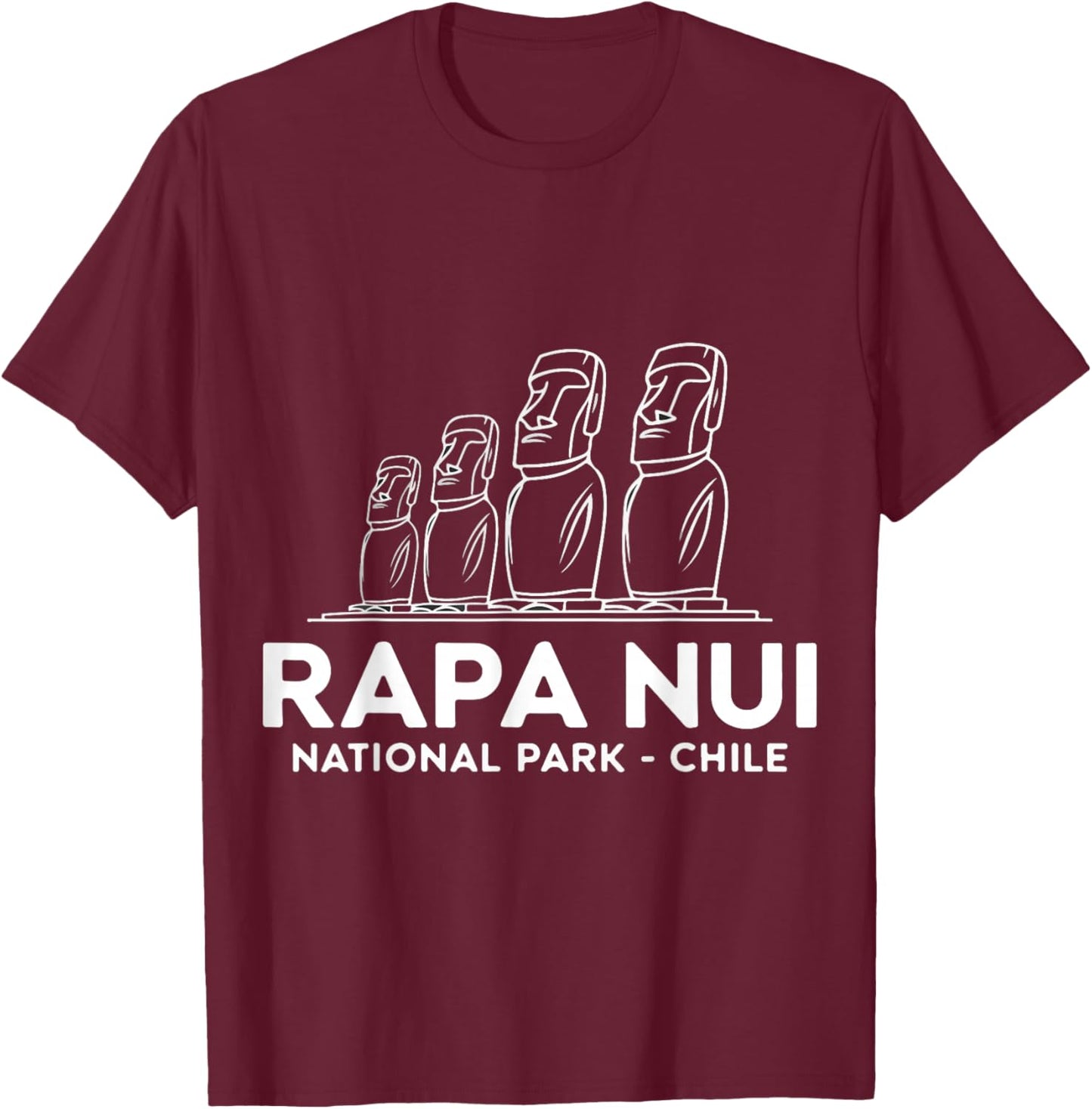 National Park Chile Rapa Nui T-Shirt - T-Shirt | Maroon