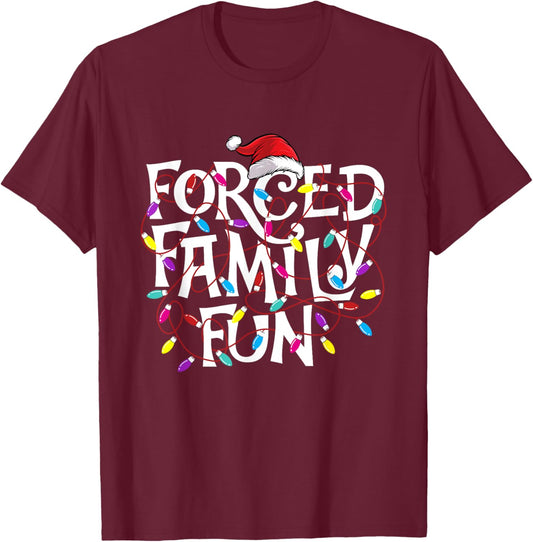Forced Family Fun - Xmas Christmas Squad T-Shirt - T-Shirt | Maroon