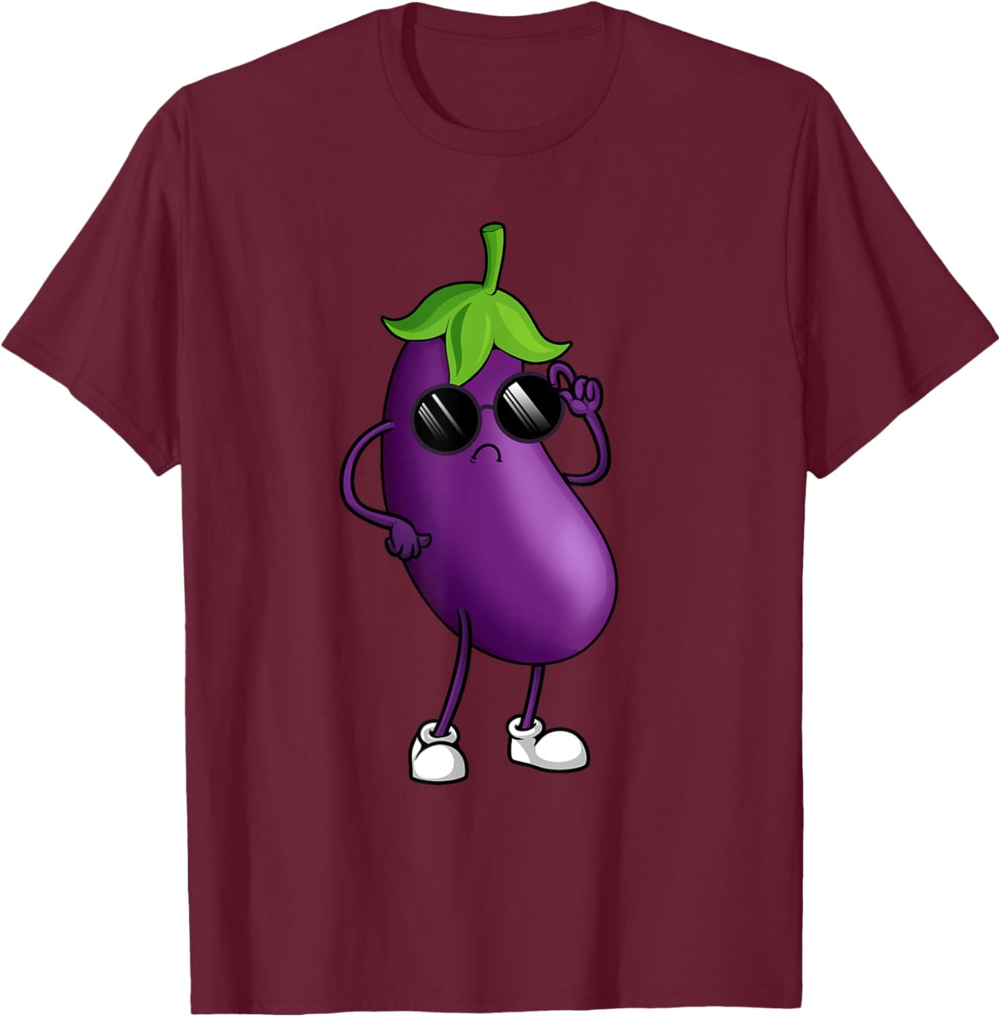 Cool Eggplant Art Women Kid Vegetable Eggplant Lover T-Shirt - T-Shirt | Maroon