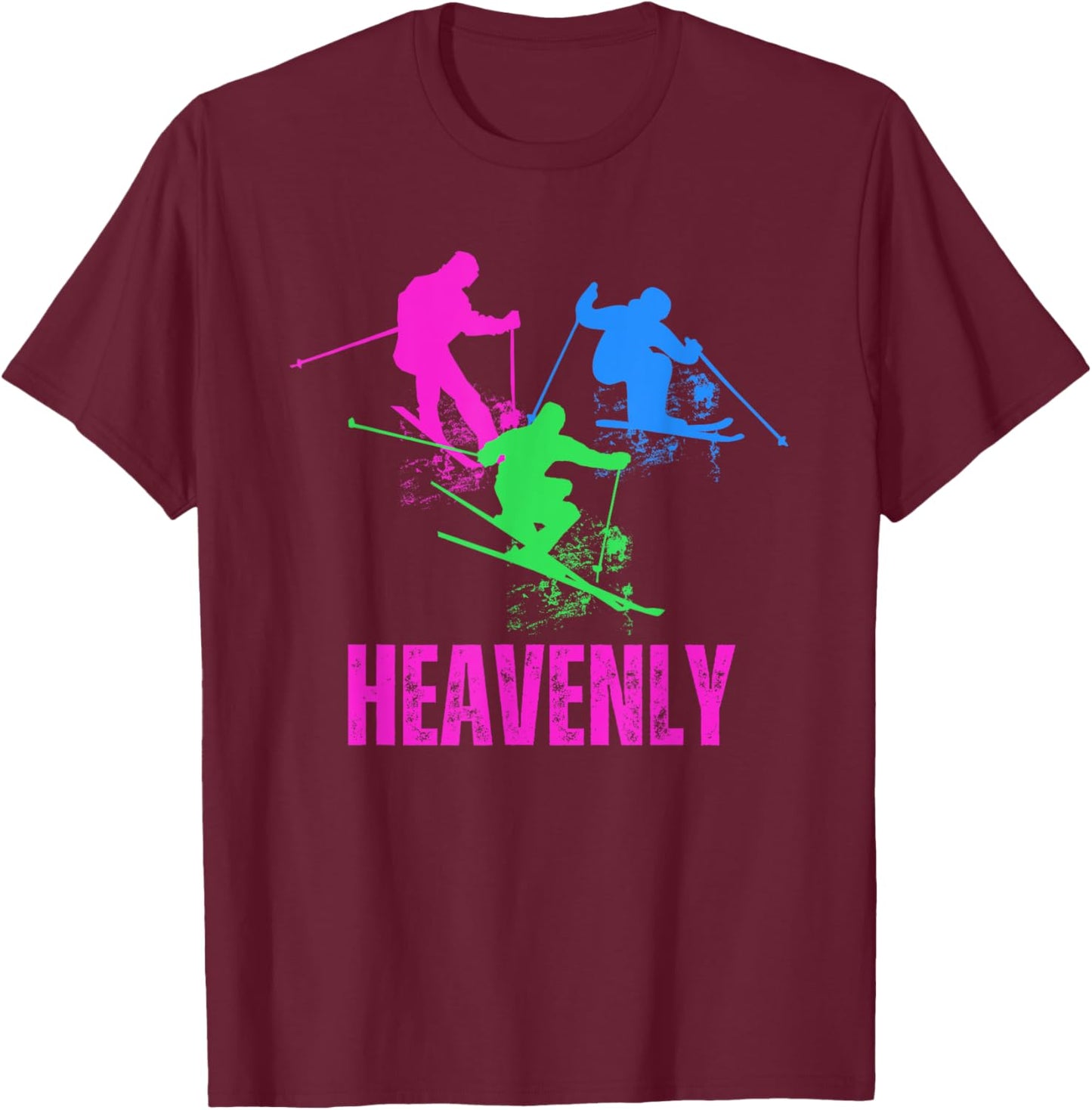Heavenly California Ski Resort Skiers T-Shirt - T-Shirt | Maroon