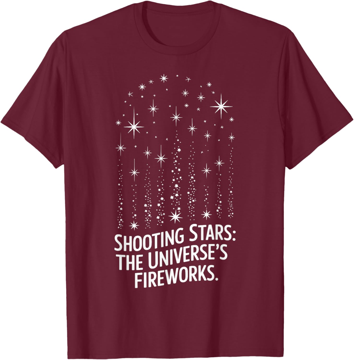 Shooting Stars Celestial Design for Astronomy Lovers T-Shirt - T-Shirt | Maroon