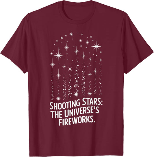 Shooting Stars Celestial Design for Astronomy Lovers T-Shirt - T-Shirt | Maroon