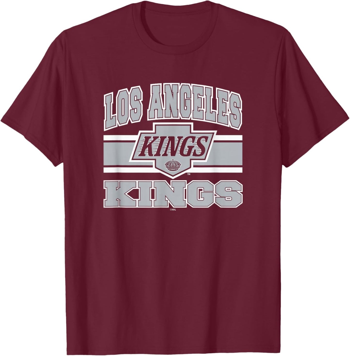 Los Angeles Kings Stripe Black Officially Licensed T-Shirt - T-Shirt | Maroon