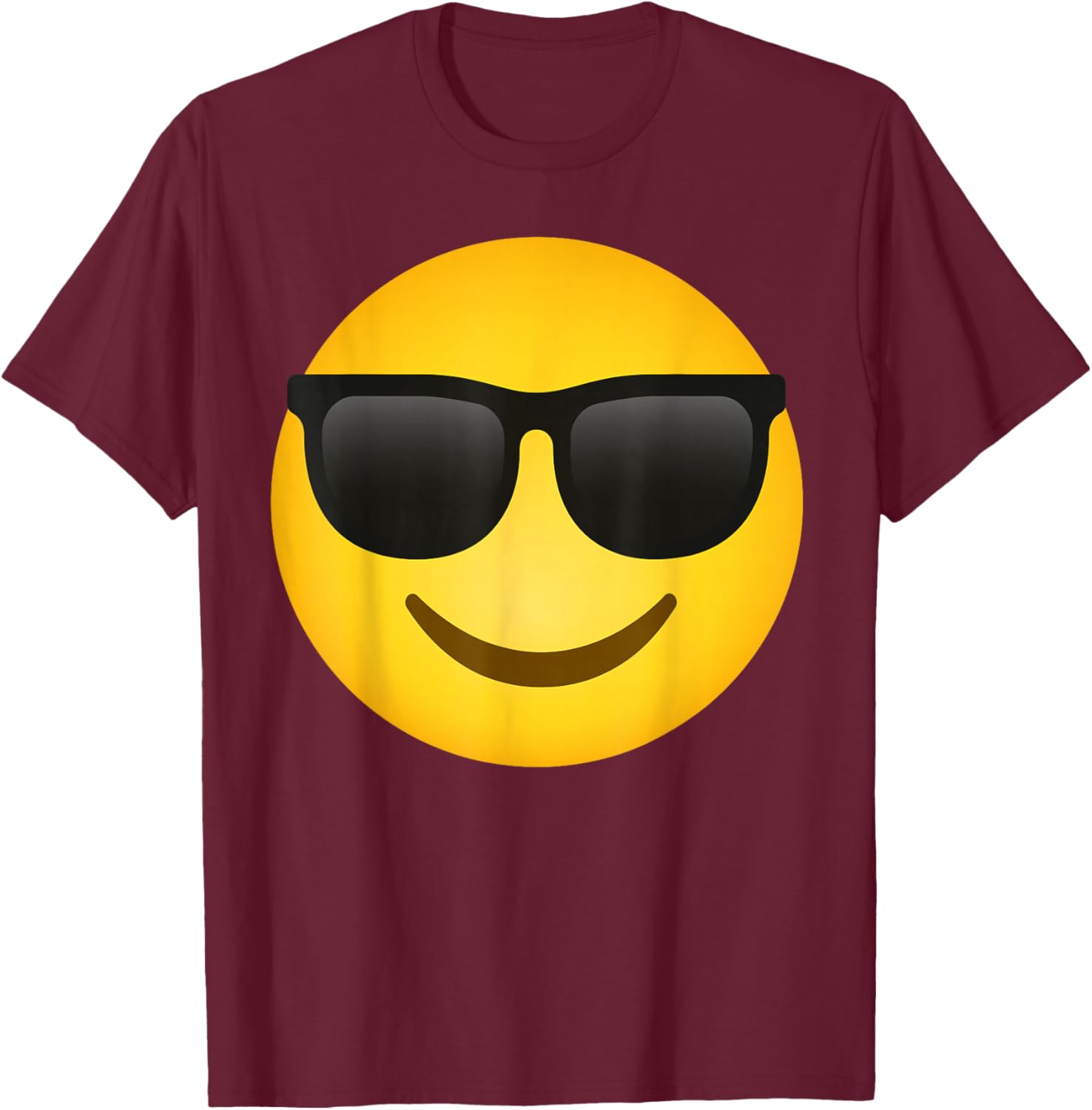 Emoticon Stay Chill Sunglasses Face T-Shirt - T-Shirt | Maroon