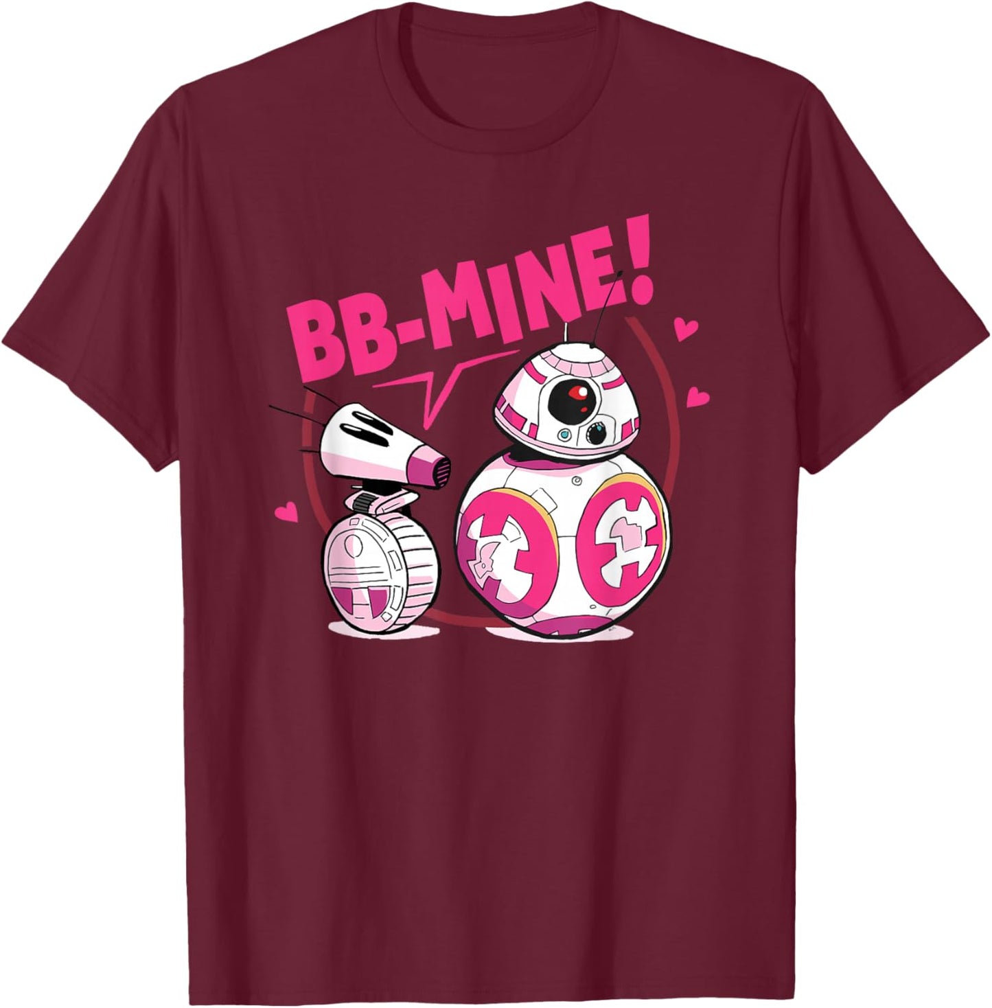 Star Wars Valentine's Day BB-8 and D-O Cute Love BB Refill T-Shirt - T-Shirt | Maroon
