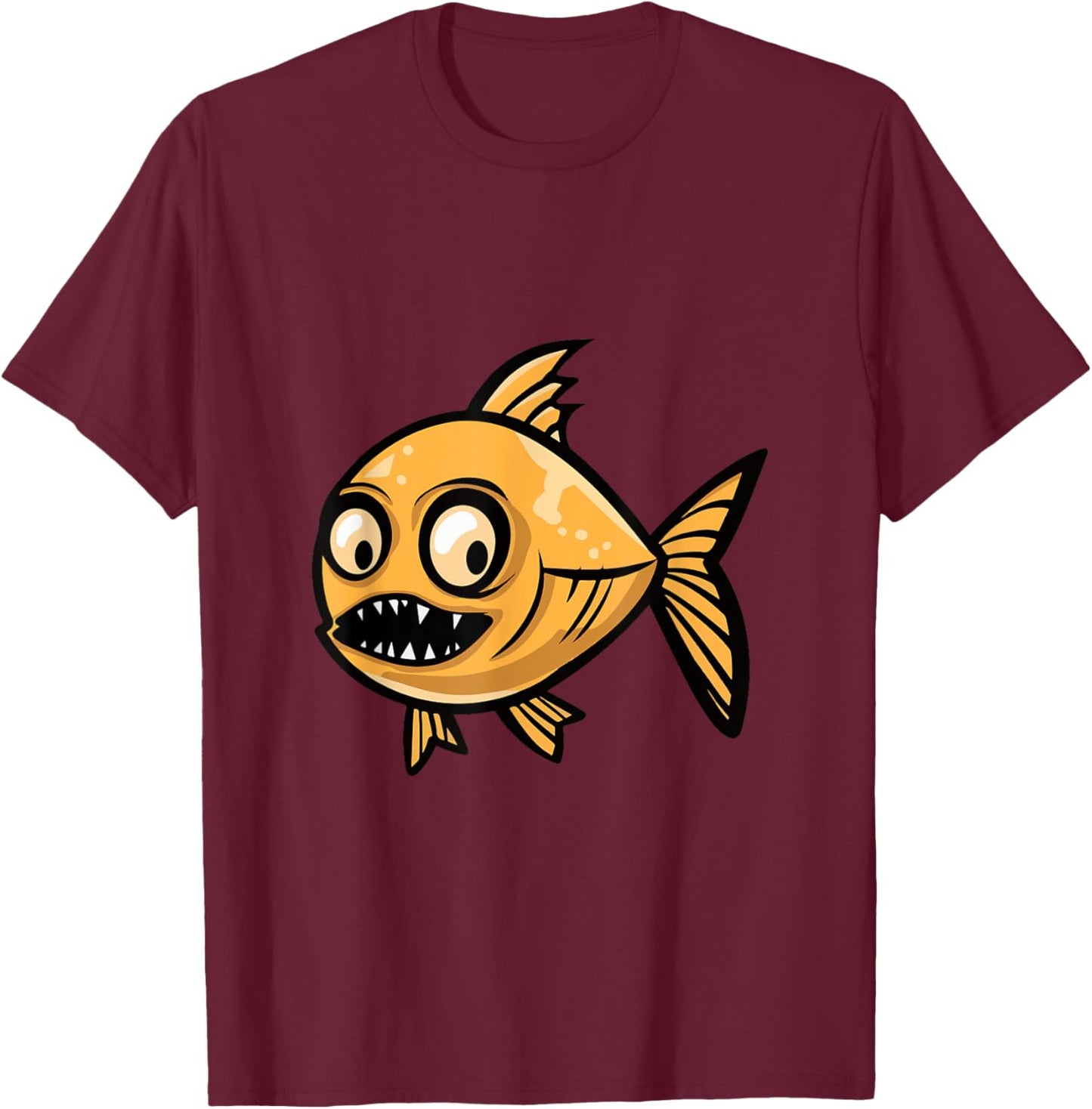 Funny Halloween Goldfish Zombie T-Shirt - T-Shirt | Maroon