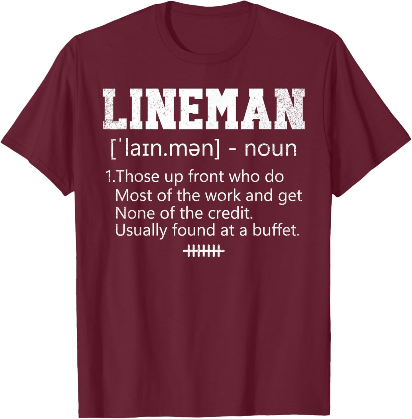 Offensive Lineman Definition American Football Player T-Shirt - T-Shirt | Maroon