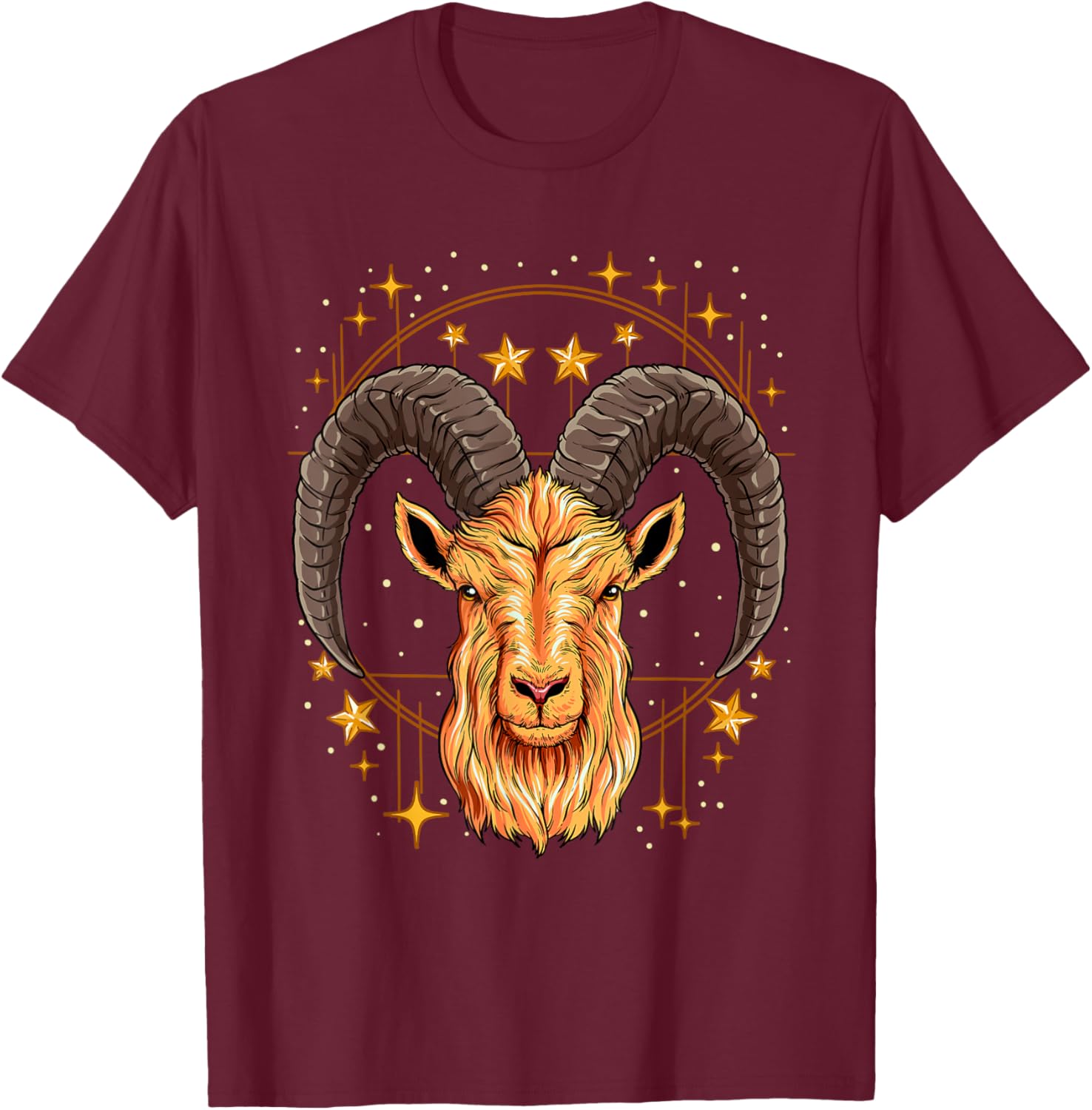 Capricorn Zodiac Sign T-Shirt - T-Shirt | Maroon