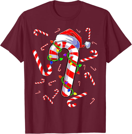 Candy Cane Merry And Bright Red And White Candy Costume T-Shirt - T-Shirt | Maroon