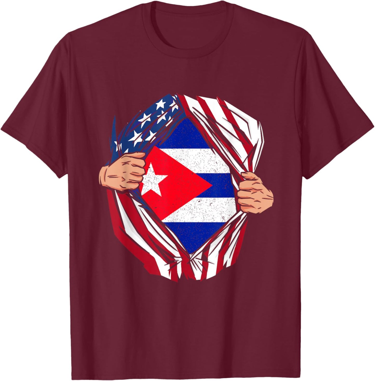 Cuban Pride Flag Cuba Lover Funny National Expat Heritage T-Shirt - T-Shirt | Maroon
