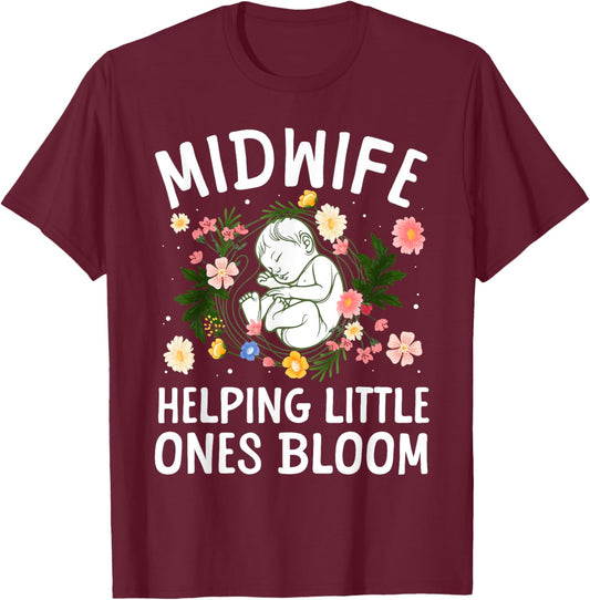 Cool Midwife Art Midwifery Doula Nursing Midwife T-Shirt - T-Shirt | Maroon