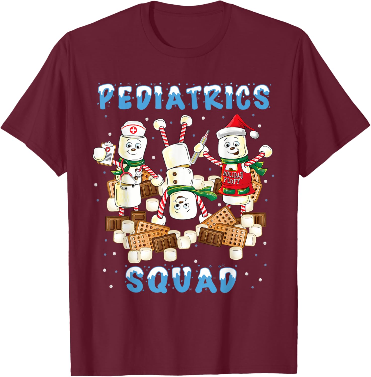Pediatrics Nurse Squad Christmas Shirt for Pediatrics Nurses T-Shirt - T-Shirt | Maroon