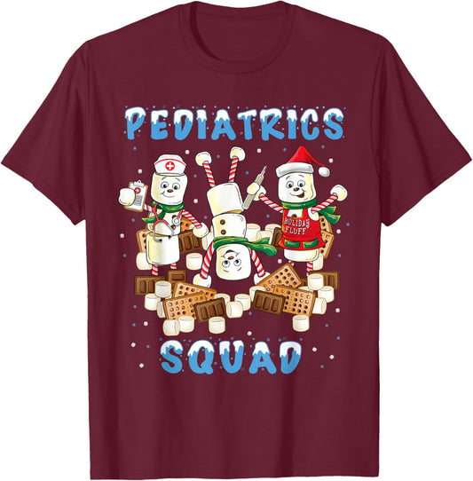 Pediatrics Nurse Squad Christmas Shirt for Pediatrics Nurses T-Shirt - T-Shirt | Maroon