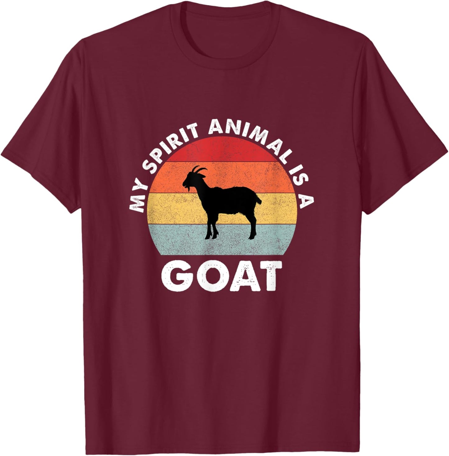 Vintage My Spirit Animal is a Goat T-Shirt - T-Shirt | Maroon