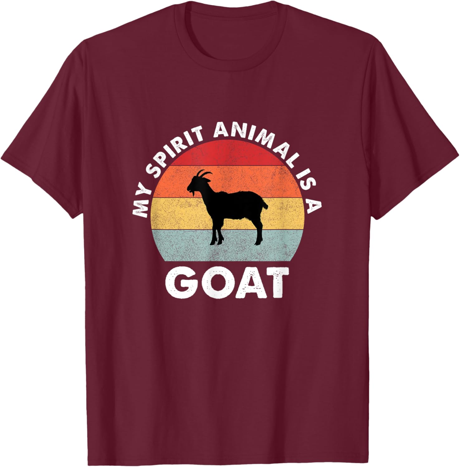 Vintage My Spirit Animal is a Goat T-Shirt - T-Shirt | Maroon