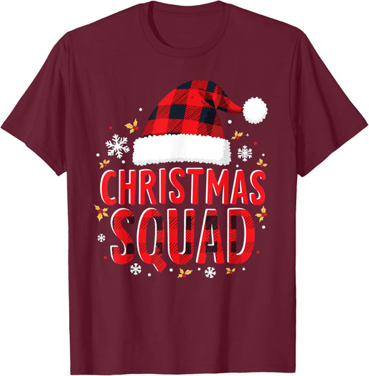 Christmas Squad Family Group Matching Christmas Pajama T-Shirt - T-Shirt | Maroon