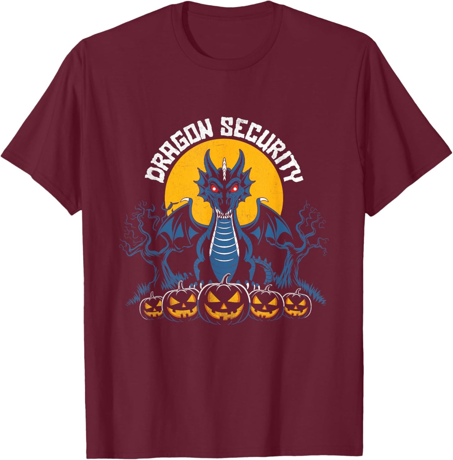 Dragon Security Halloween Funny Mom Dad Parent Men Women T-Shirt - T-Shirt | Maroon