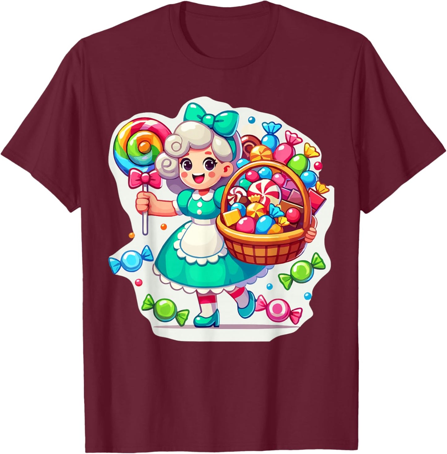 Giant Candy Land Game Crew Candy Land Costumes Adult Women T-Shirt - T-Shirt | Maroon