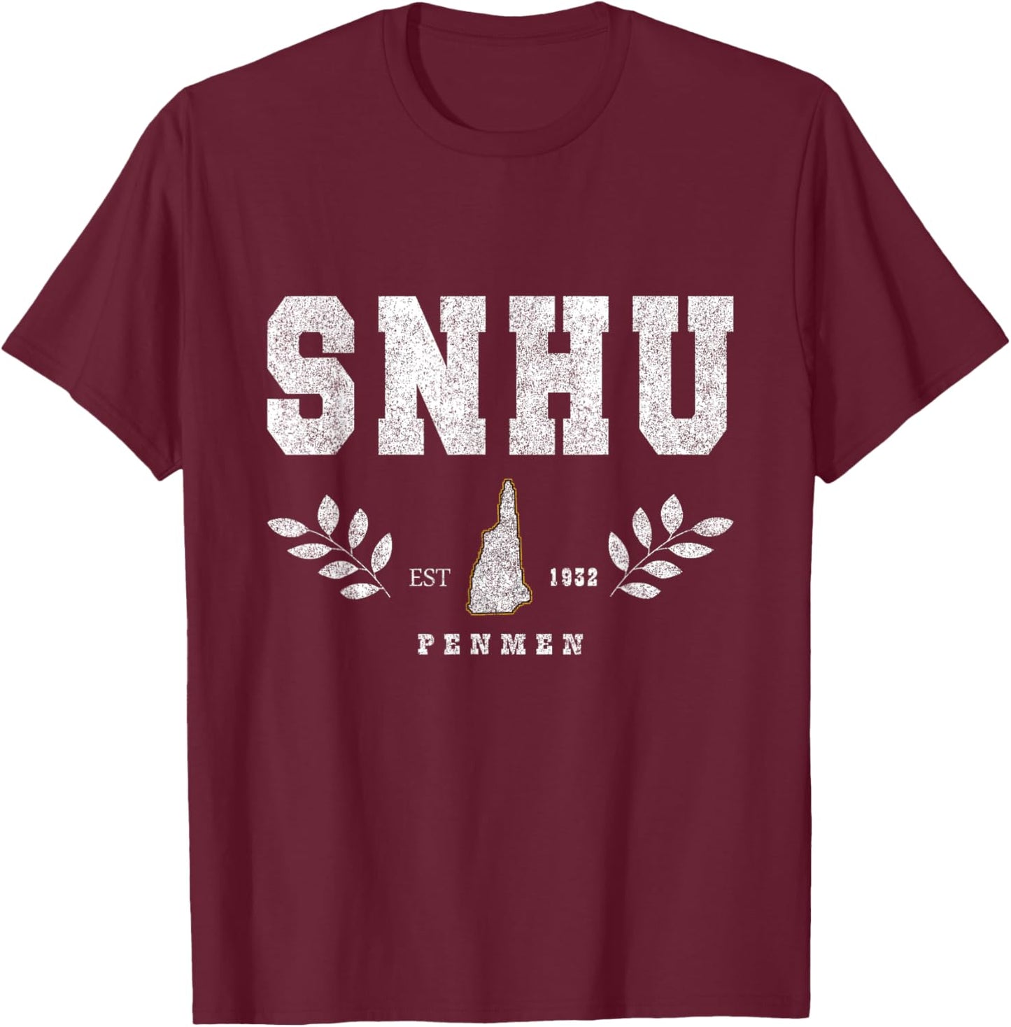 SNHU Arch Retro College University Athletic Sports T-Shirt - T-Shirt | Maroon
