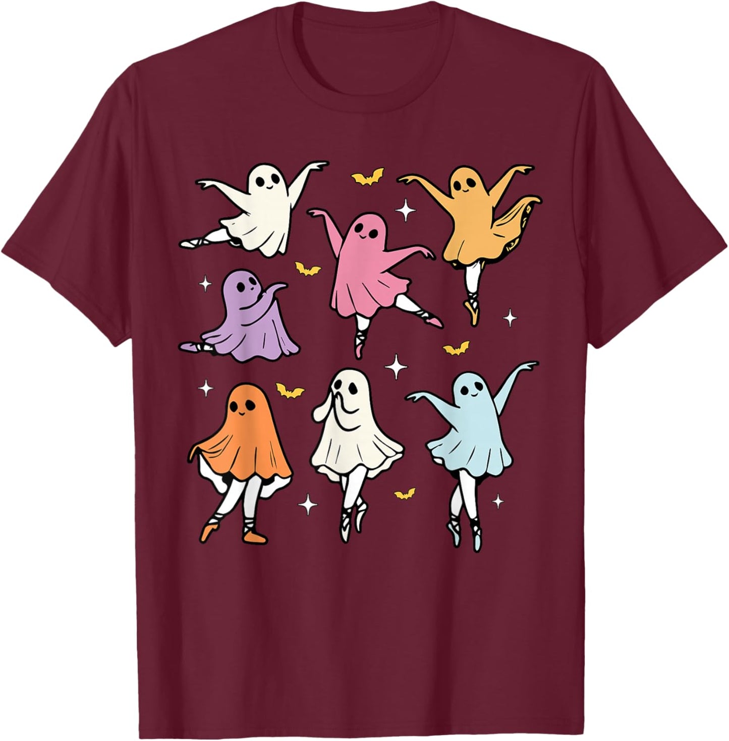 Ballet Ghost Ballet Dancer Spooky Dance Teacher Halloween T-Shirt - T-Shirt | Maroon