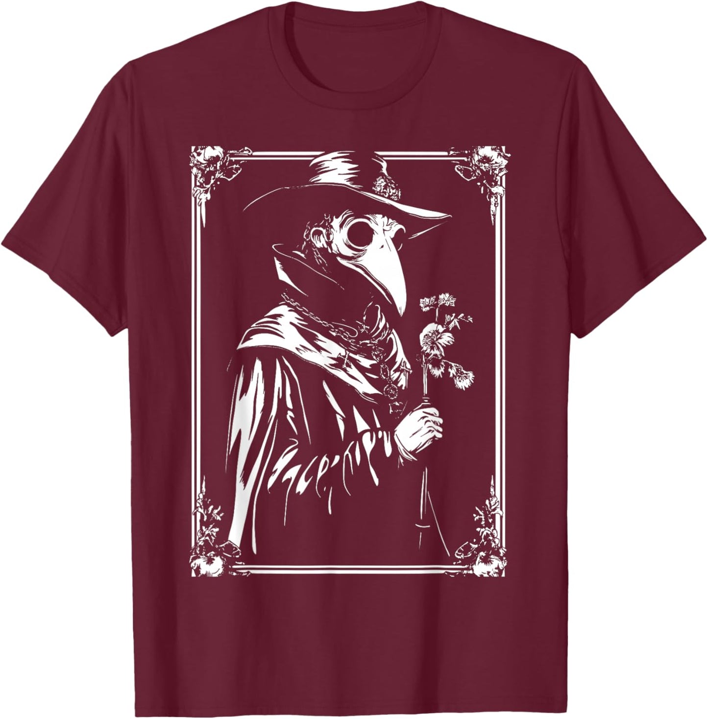 Plague Doctor Occult Gothic Steampunk Goth T-Shirt - T-Shirt | Maroon