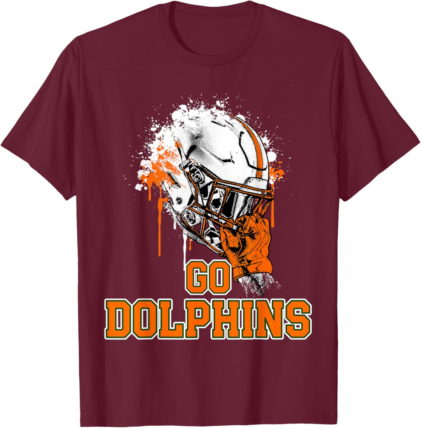 Mosley Dolphins Rising Helmet GO! T-Shirt - T-Shirt | Maroon