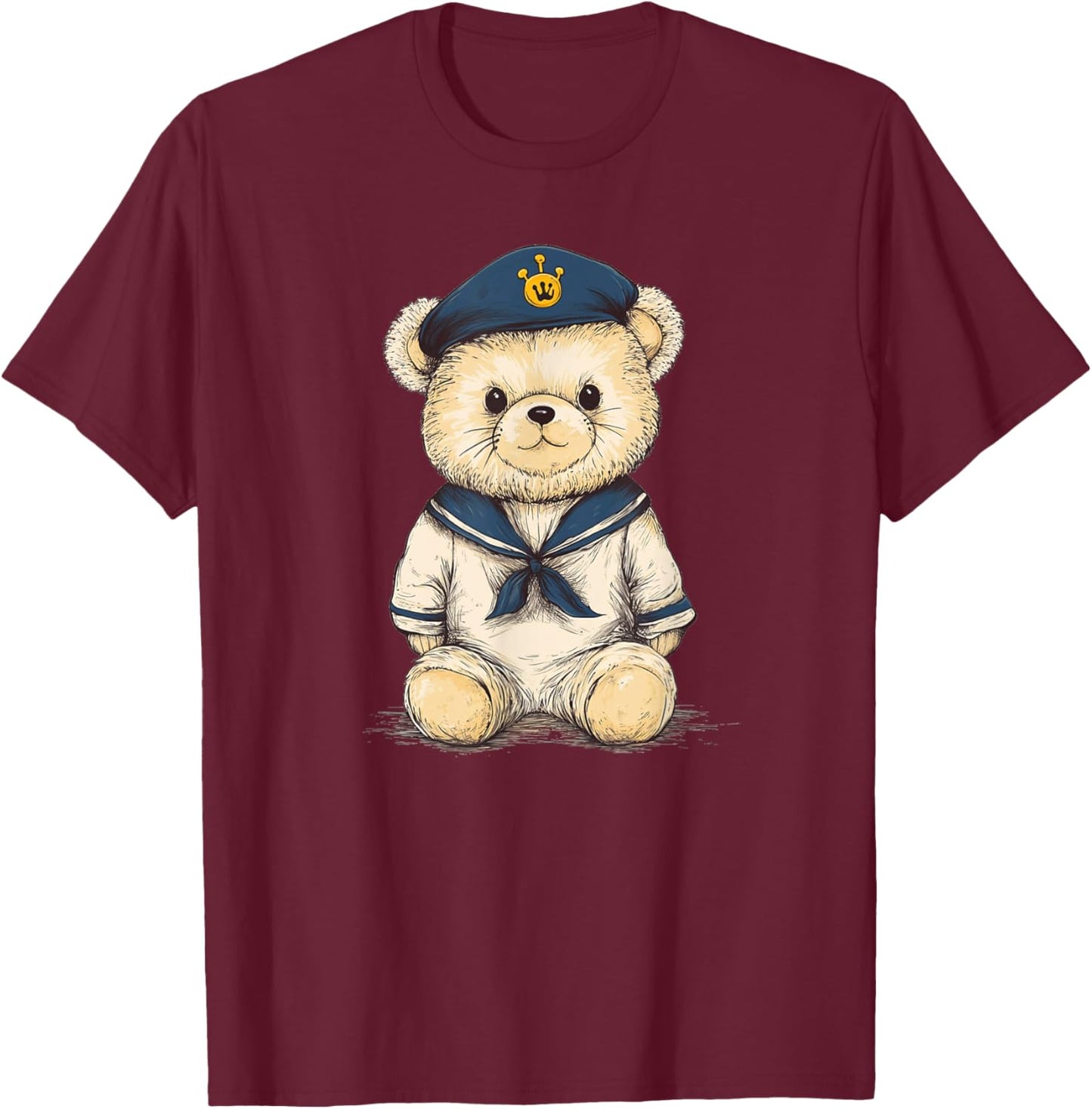 Teddy Bear Sailor Charting a Course for Fun Outfit T-Shirt - T-Shirt | Maroon