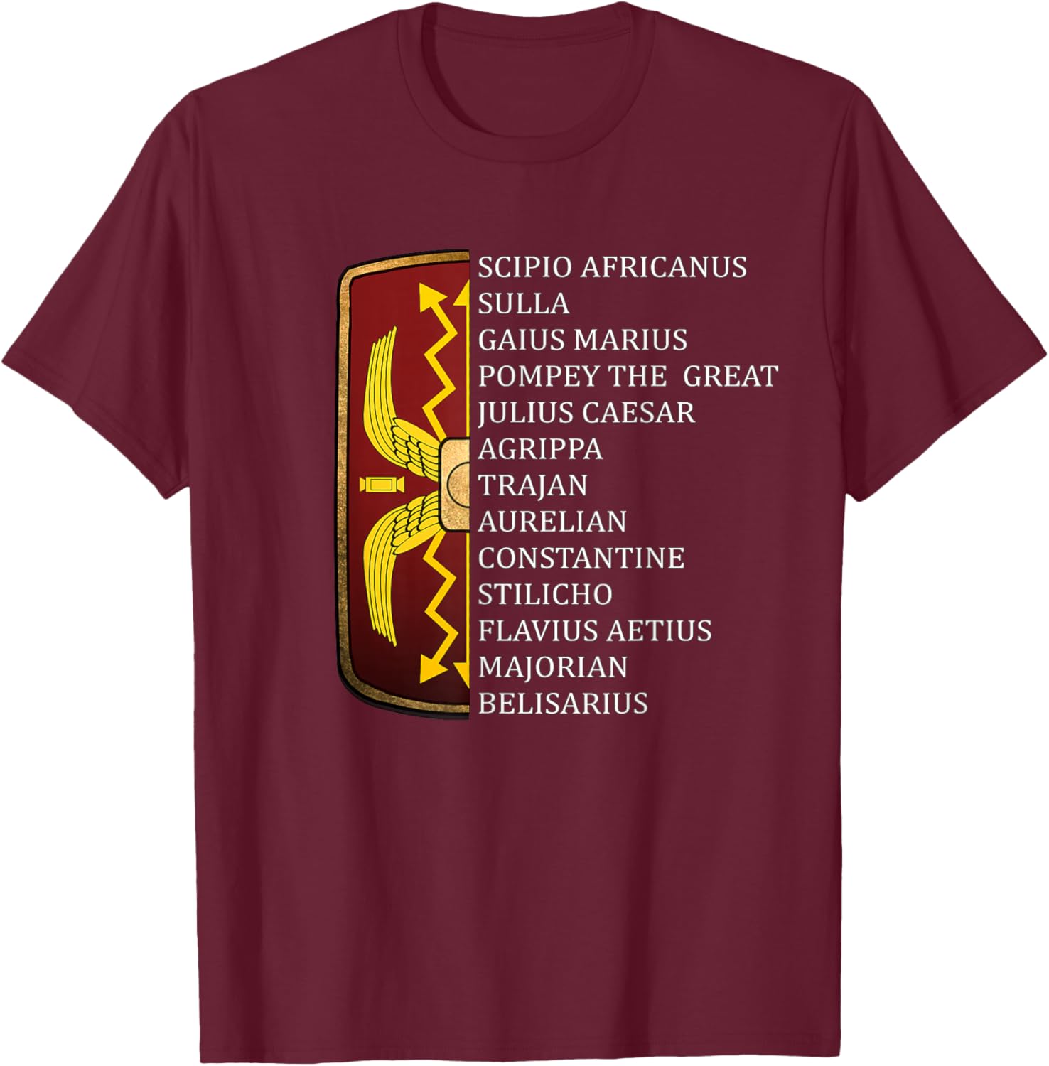 Ancient Roman Generals Legions of Rome T-Shirt - T-Shirt | Maroon