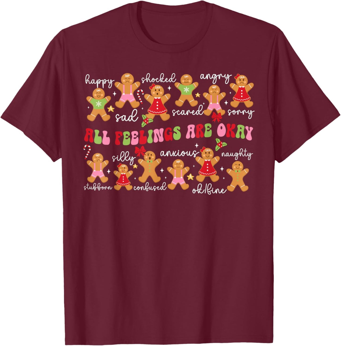 Groovy ABA Therapist Christmas ABA Therapy Xmas Party T-Shirt - T-Shirt | Maroon