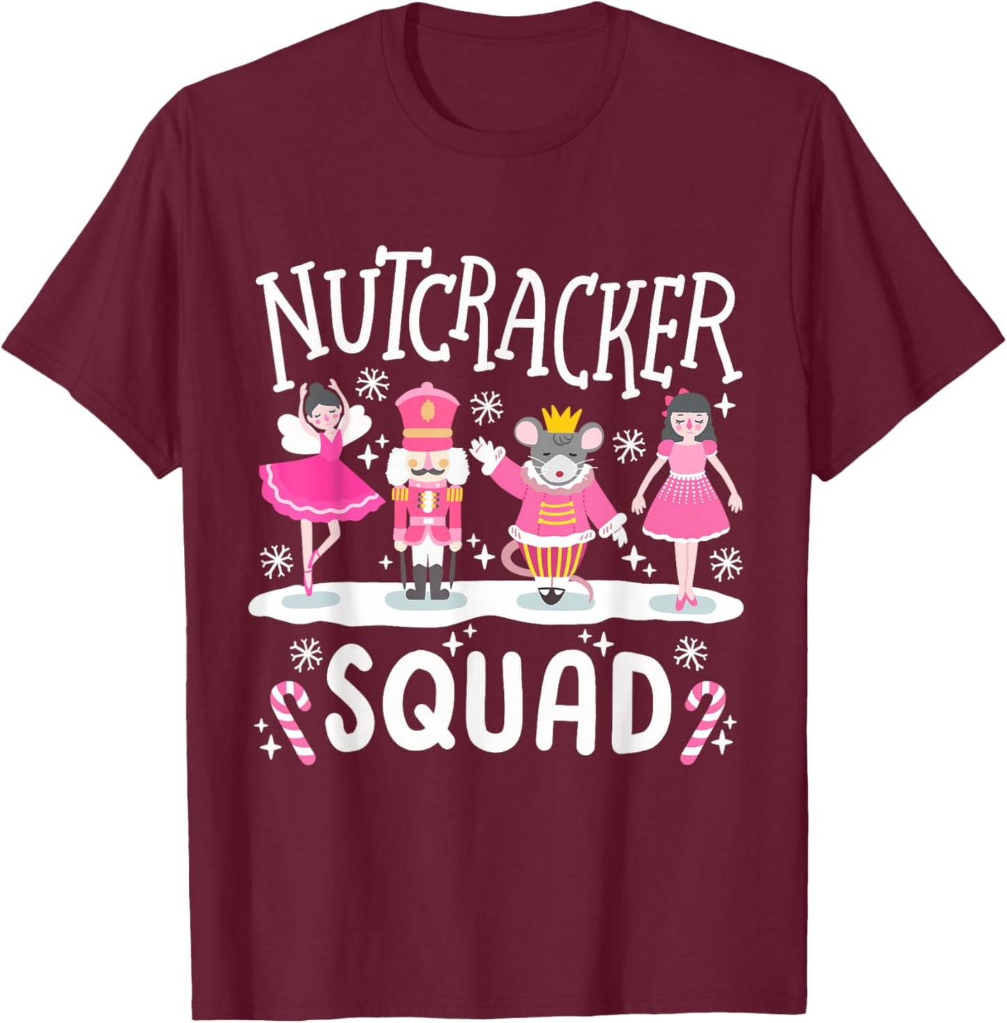 Nutcracker Squad Holiday Christmas Family Matching Pajamas T-Shirt - T-Shirt | Maroon