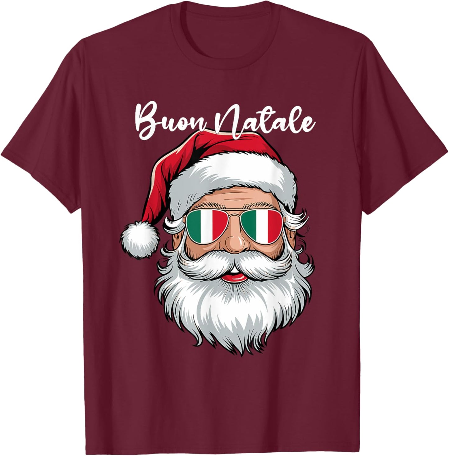 Buon Natale Italian Family Christmas, Italy Pride Holiday T-Shirt - T-Shirt | Maroon
