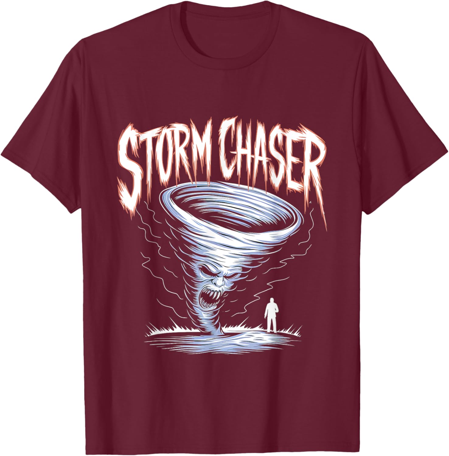 Storm Chaser Costume Tornado Twister Chasers Kids Boys Men T-Shirt - T-Shirt | Maroon